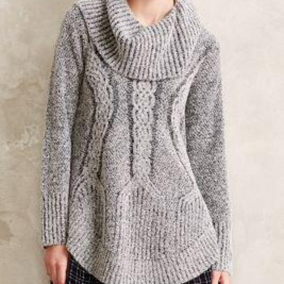 Anthropologie Sweaters - Angel of the North Cowl Boucle Cable Knit Sweater